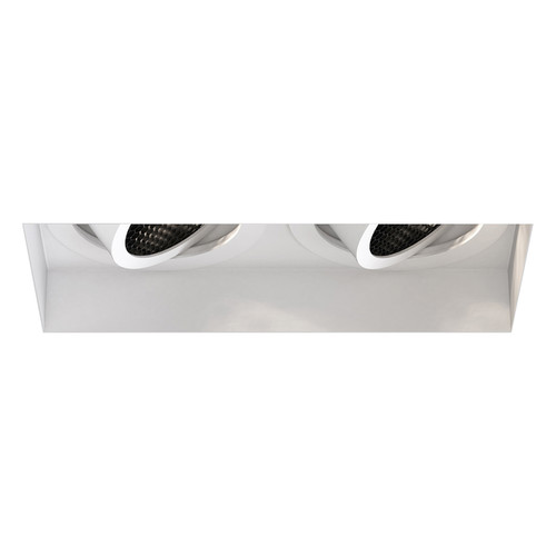 Trimless Square Twin Adjustable Downlight Matt White 2x6W