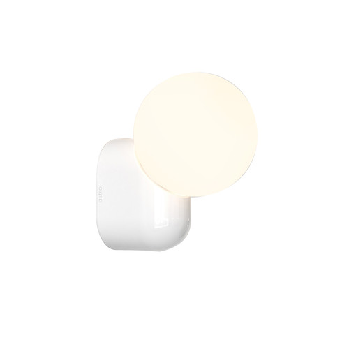 Lyra Single Bathroom Wall Light 240V Gloss Glaze White 5W