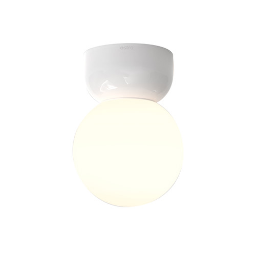 Lyra 140 Bathroom Ceiling Light 240V Gloss Glaze White 5W