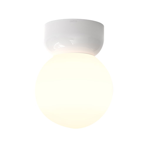 Lyra 180 Bathroom Ceiling Light 240V Gloss Glaze White 12W