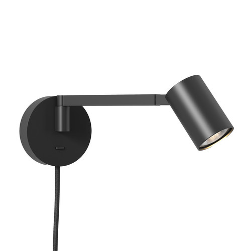 Ascoli Swing Plug In Wall Light 240V 6W Matt Black