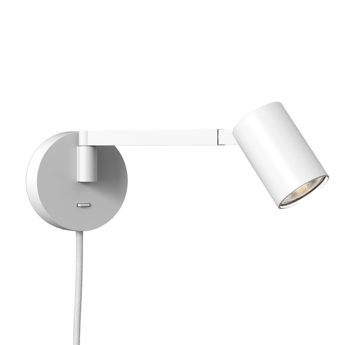 Ascoli Swing Plug In Wall Light 240V 6W Matt White