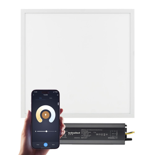 LED Panel Tunable White CCT 600 x 600 mm Zonik Wifi and Bluetooth Smart Kit 24V 3000K Warm White - 6000K Daylight 36W