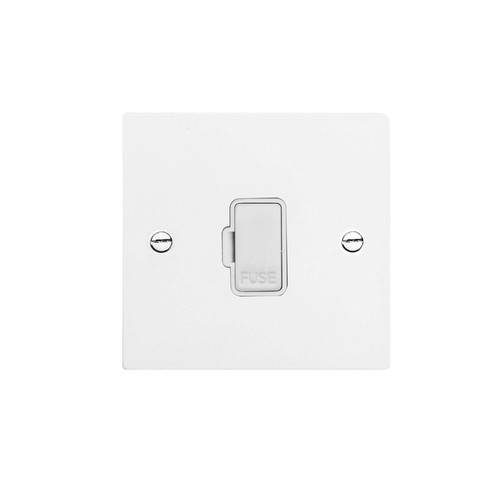 Fuse Spur 1 gang 13 amp unswitch fuse spur Satin White Aluminium
