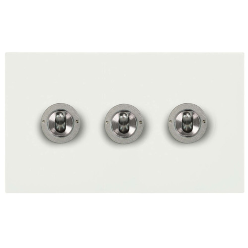 Horizon Square Dolly Switch 3 gang 20 amp 2 way Primed White