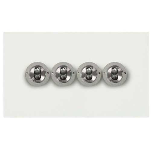 Horizon Square Dolly Switch 4 gang 20 amp 2 Way Primed White