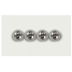 Horizon Square Dolly Switch Paintable 4 gang 20 amp 2 Way Primed White