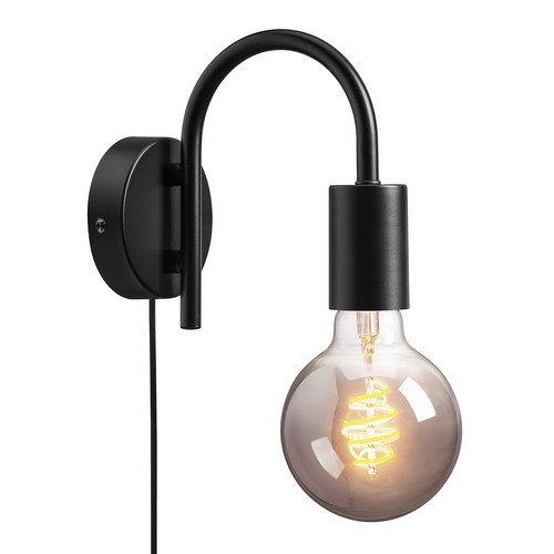 Paco Bedside Wall Light Black 25W