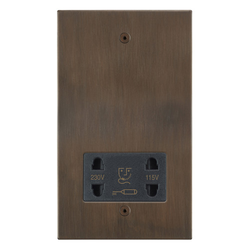 Horizon Square Shaver Point 1 gang shaver socket Chocolate Bronze