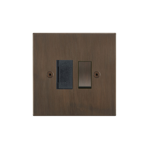 Horizon Square Fuse Spur 1 gang 13 amp switched Chocolate Bronze