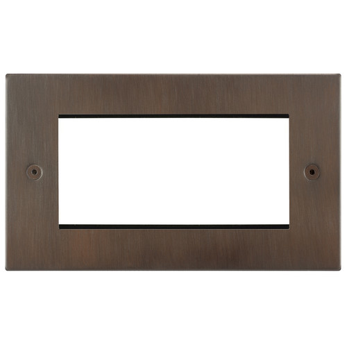 Horizon Square Euro Plate 4 Gang Chocolate Bronze