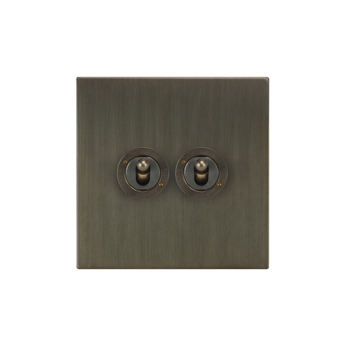 Horizon Square Dolly Switch 2 gang 20 amp 2 way Intermediate Jordan Bronze