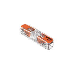 WAGO 2-Way Inline Compact Lever Splicing Terminal Connector (0.2-4 mm²) Clear