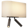 Venn Reader Twin Bedside Wall Light 12W + 6.6W LED 27000K Bronze
