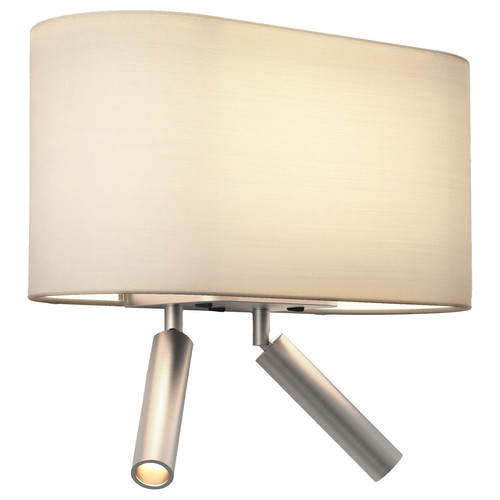Venn Reader Twin Bedside Wall Light 12W + 6.6W LED 27000K Matt Nickel