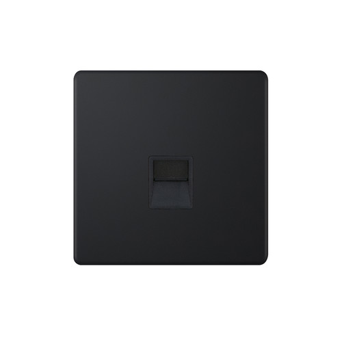 Communications Socket Screwless 1 gang phone slave Matt Black