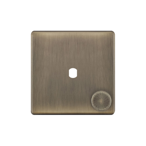 Dimmer Plate Screwless With Knobs 1 gang single Antique Brass