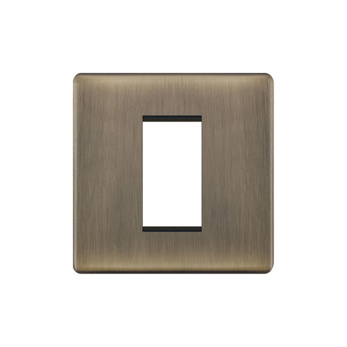 Euro Plate Screwless 1 Gang Euro Plate Antique Brass