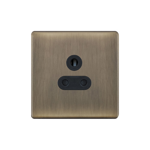 Wall Socket Screwless 1 gang 5 amp unswitched socket outlet Antique Brass