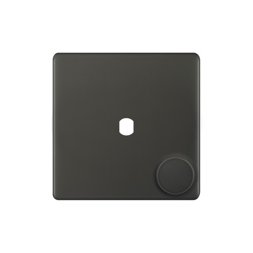 Dimmer Plate Screwless With Knobs 1 gang single Dark Bronze