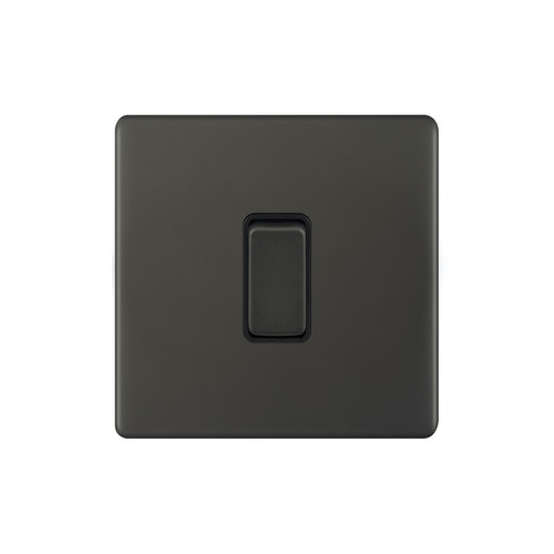 Rocker Switch Screwless 1 gang 10 amp 2 way Dark Bronze