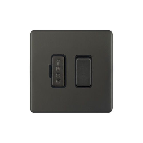 Fuse Spur Screwless 1 gang 13 amp switch fuse spur Dark Bronze