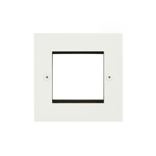 Horizon Square Euro Plate 2 gang Matt White