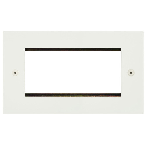 Horizon Square Euro Plate 4 gang Matt White