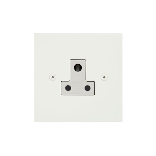 Horizon Square Socket 1 gang 5 amp unswitched outlet Matt White