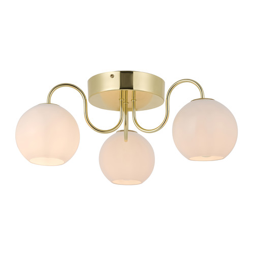 Franca Flush Mount Ceiling Light Brass 120W