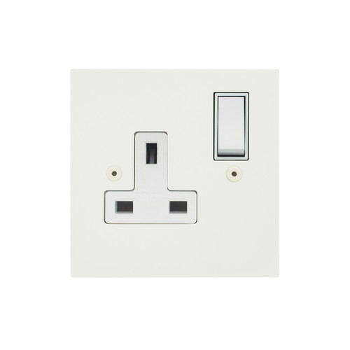 Ambassador Switched Wall Socket 1 gang 13 amp Matt White