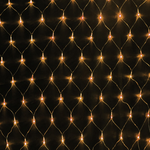 Single Sparkle Net, 84 Lights, (With Controller) Outdoor, 600mm x 2100mm, 24V 3000K Warm White Black Cable