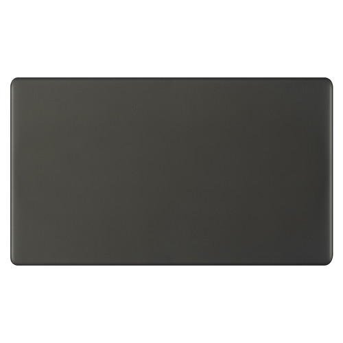 Blank Plate Screwless 2 Gang Dark Bronze
