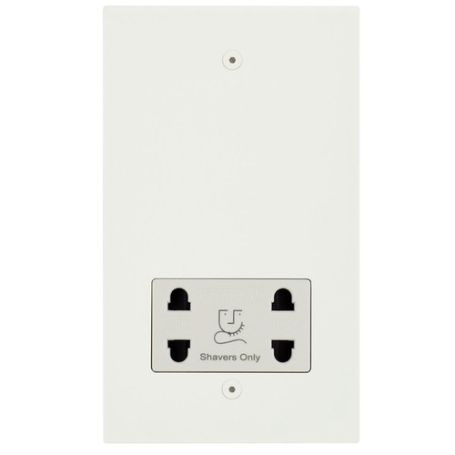 Horizon Square Shaver Socket 1 gang shaver socket Matt White