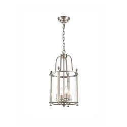 Drayton Lantern Pendant Light LA7019-4 Satin Nickel 40W