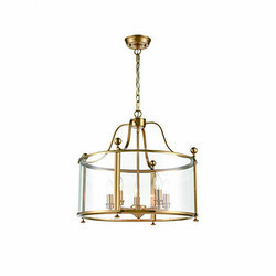 Drayton Lantern Pendant Light LA7020-5 Antique Gold 50W