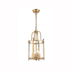Drayton Lantern Pendant Light LA7020-4 Antique Gold 40W
