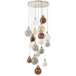 Perry/Galaxy 18 Light Cluster Pendant Base FL2453-18 Satin Nickel 90W