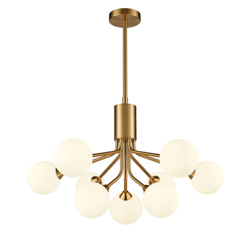 Cosmic 9 Pendant Light FL2470-9-378 Antique Gold Opal Glass 45W