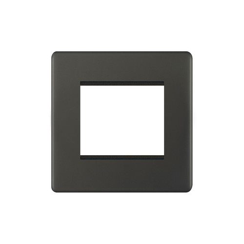 Euro Plate Screwless 2 Gang Euro Plate Dark Bronze
