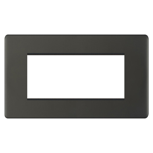 Euro Plate Screwless 4 Gang Euro Plate Dark Bronze
