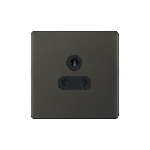 Wall Socket Screwless 1 gang 5 amp unswitched socket outlet Dark Bronze