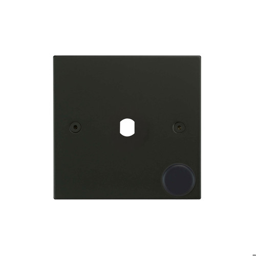 Horizon Square Dimmer Plate and Caps 1 gang Matt Black