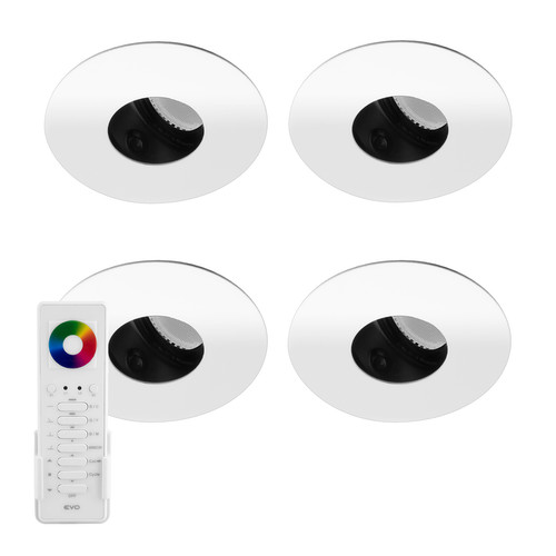 Invisible Tilt Round Downlight RGBW LED Module Kit 34W RGB+3000K Warm White White