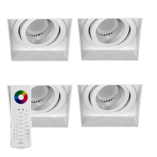 Trimless Square Downlight RGBW LED Module Kit 34W RGB+3000K Warm White White