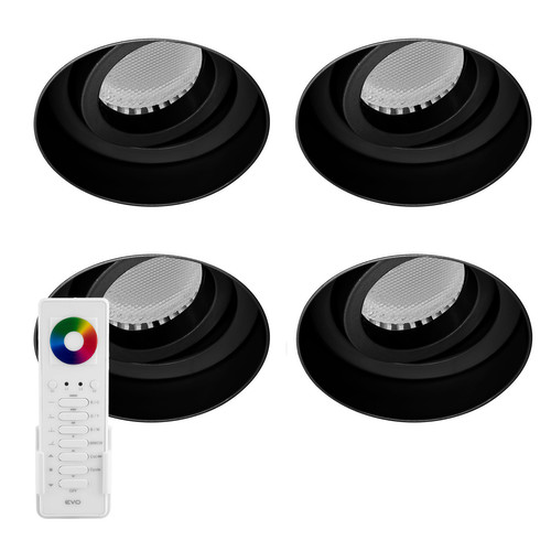 Trimless Round Downlight RGBW LED Module Kit 34W RGB+3000K Warm White Black