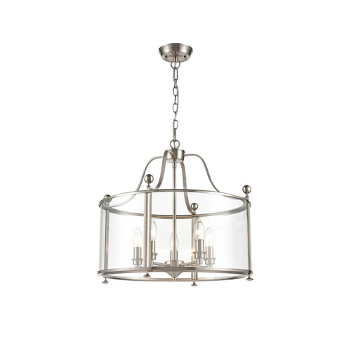 Drayton Lantern Pendant Light LA7019-5 50W Satin Nickel
