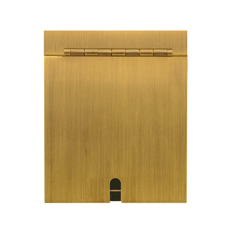 Horizon Square Recessed Floor Box Socket Single Satin Brass