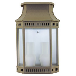Louis Philippe 2 Outdoor Garden Lantern Wall Light 75W Sandstone