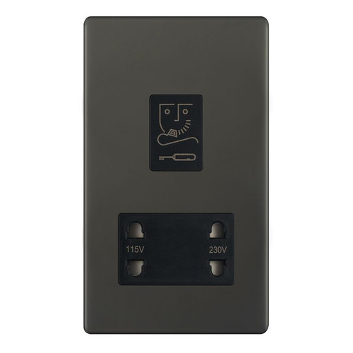 Shaving Socket Screwless 1 gang shaver socket Dark Bronze